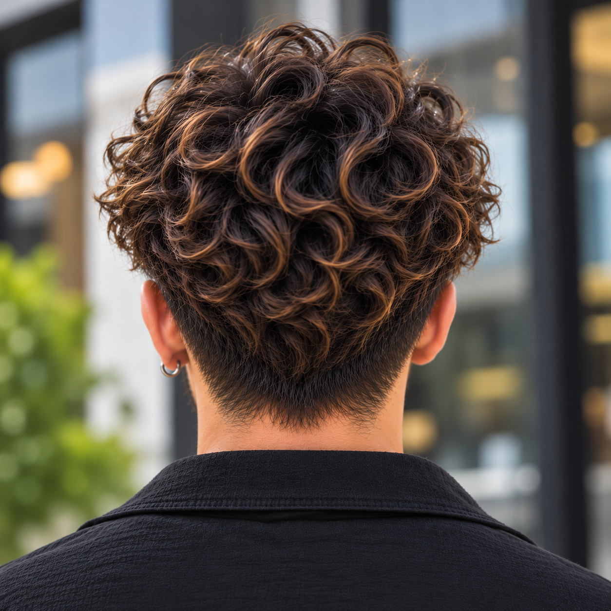 Medium Curls hairstyle, back view